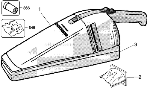 Page A Diagram and Parts List for DB200 Type 1 Black and Decker Hand Vacuum